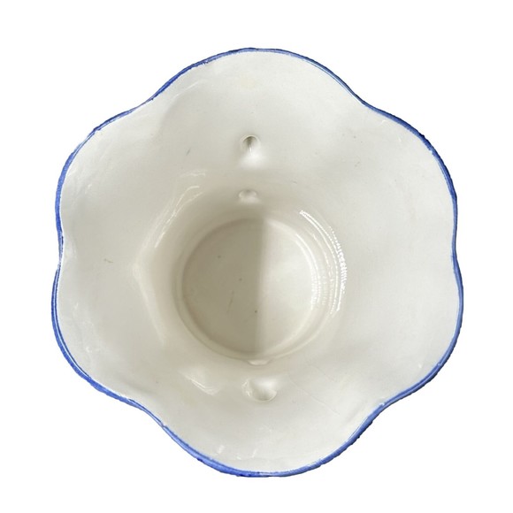 Blue Poppy Floral Ceramic Vase Hand painted in Italy for FTD 5.5 Inches Tall - Picture 5 of 7